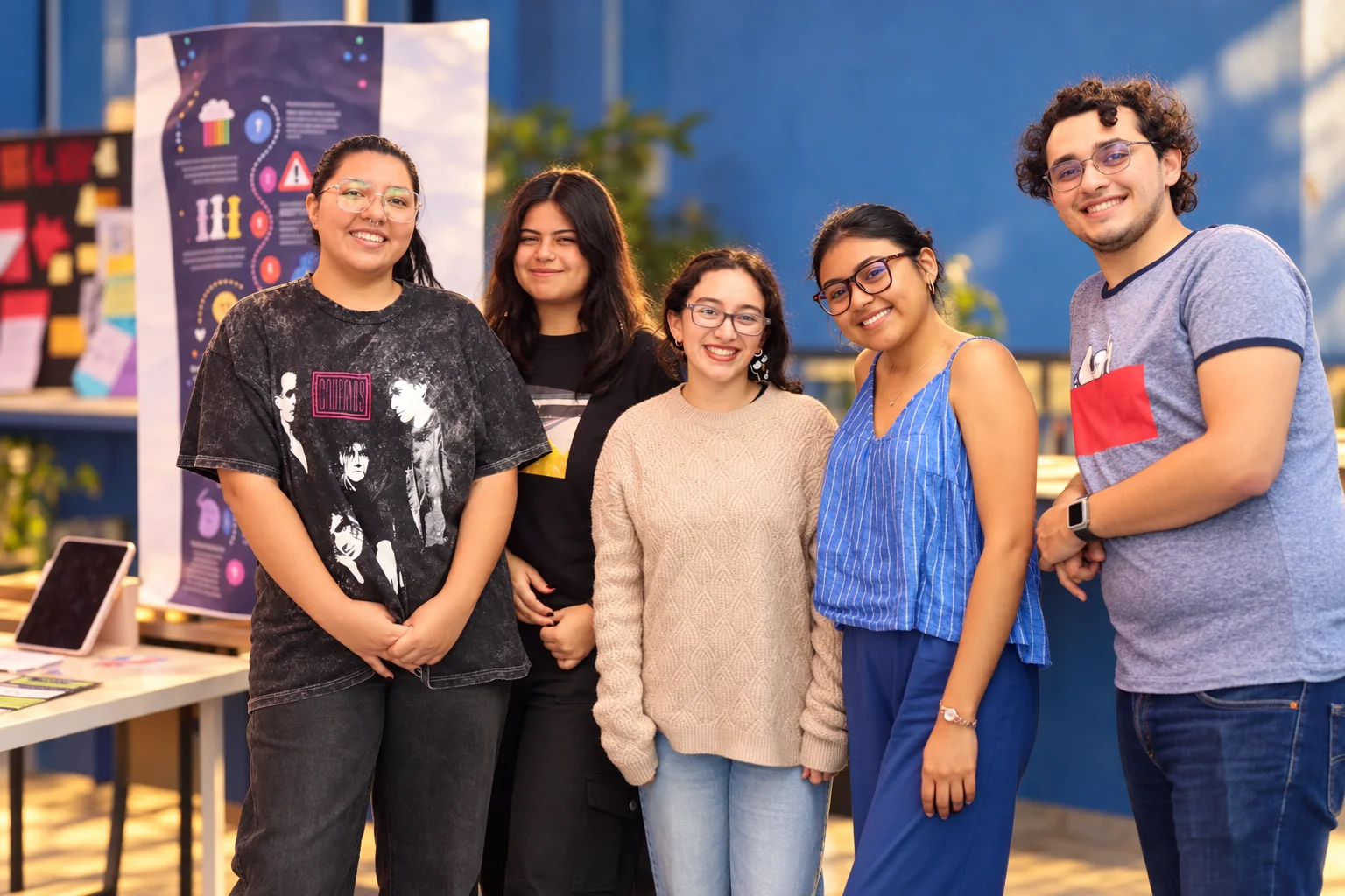 Equipo presenta un proyecto académico.